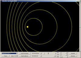 Screenshot des Programms Doppler (ein Objekt)